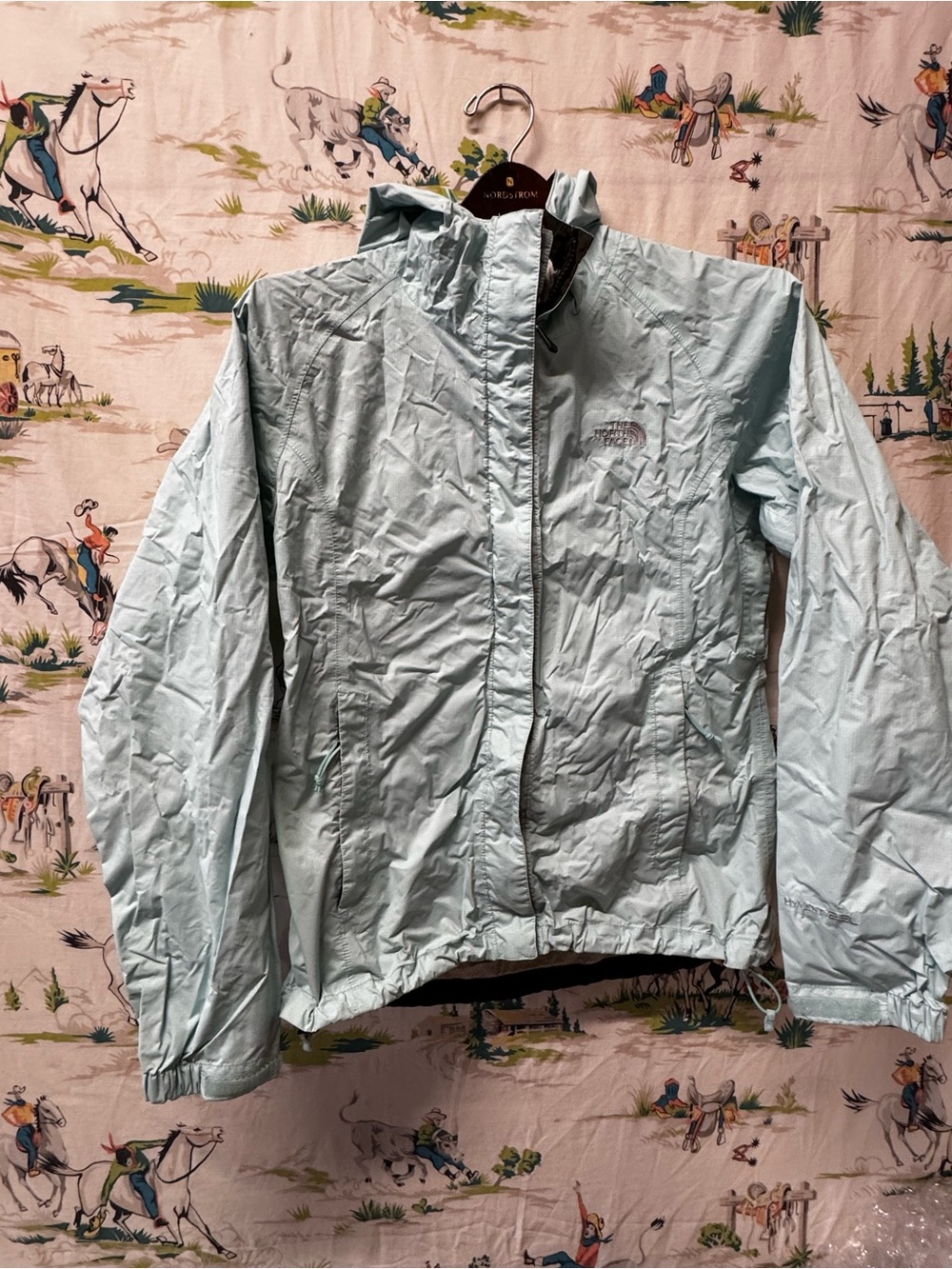 The North Face Women's Light Blue Waterproof Jacket HyVent 2.5L size small
